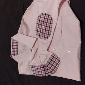 NEW Elevee button down shirts; light pink plaid, striped, blue plaid 43/17